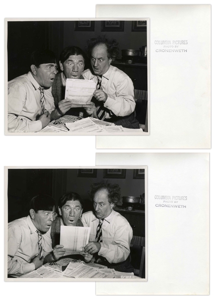 Lot of Twenty 10 x 8 Glossy Photos Featuring Shemp, From Various Three Stooges Films -- Very Good Condition
